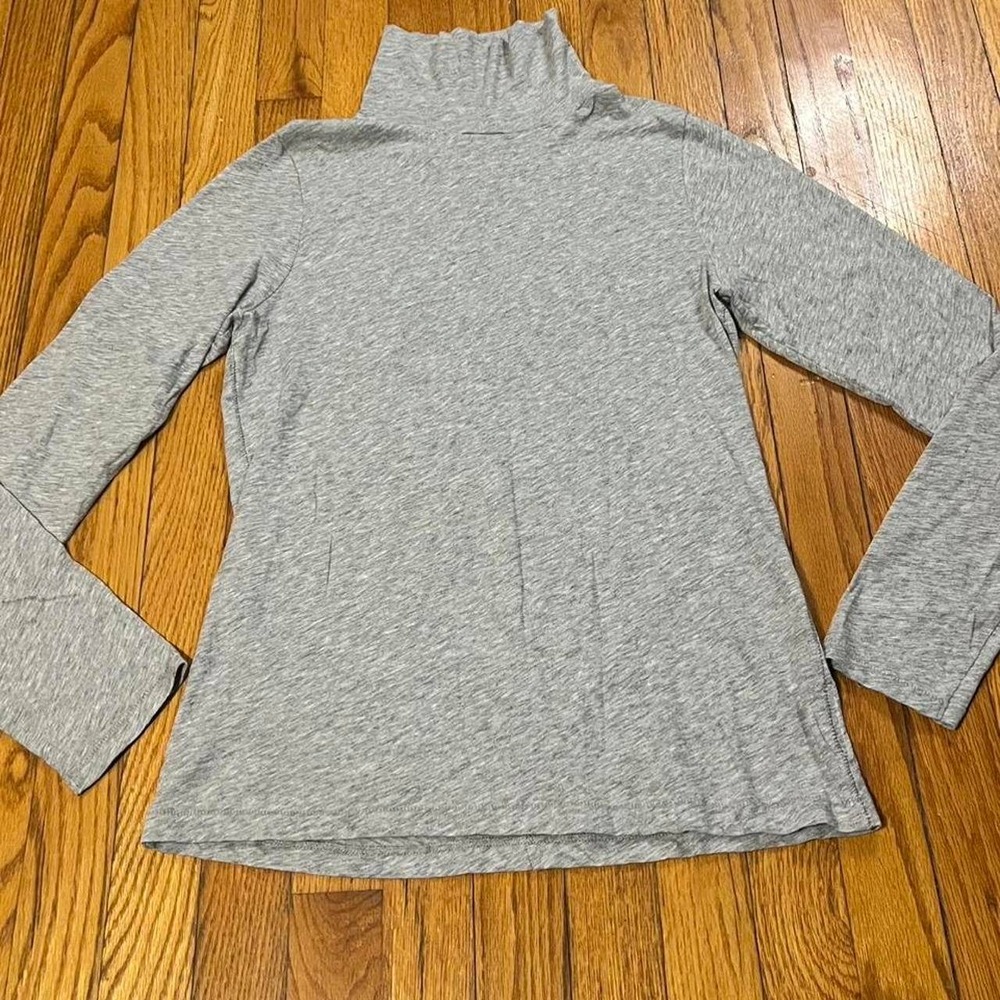 Rag‎ & Bone Gray Pima Cotton Mock Neck Long Sleeve Turtleneck Top Size L